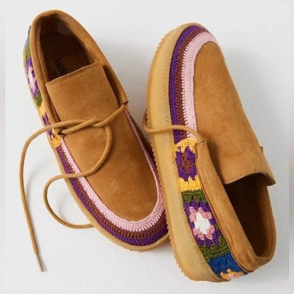 Tan Moccasins with Colorful Accents